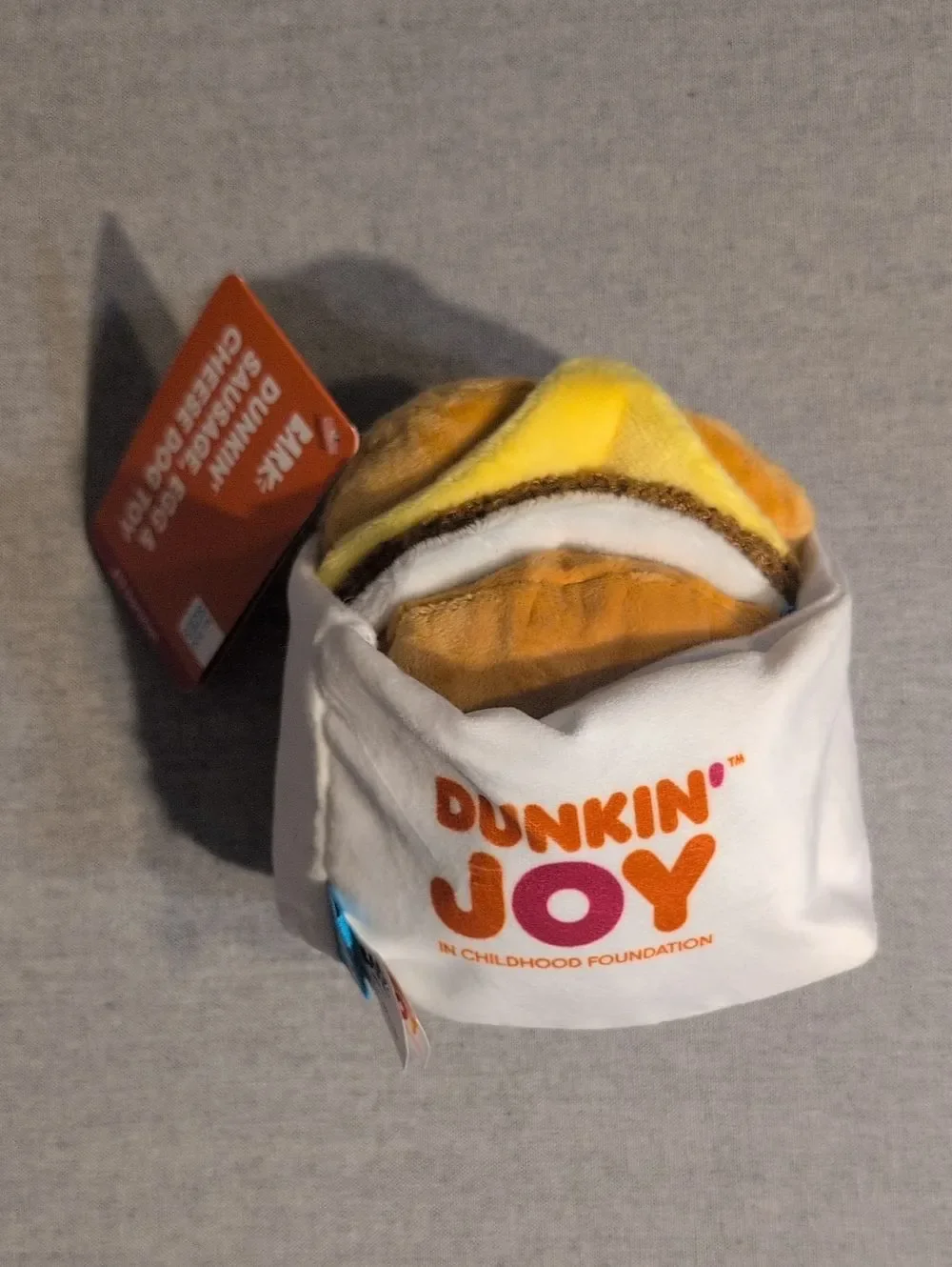 Bark Dunkin' Sausage, Egg & Cheese, Dog Toy New With Tags